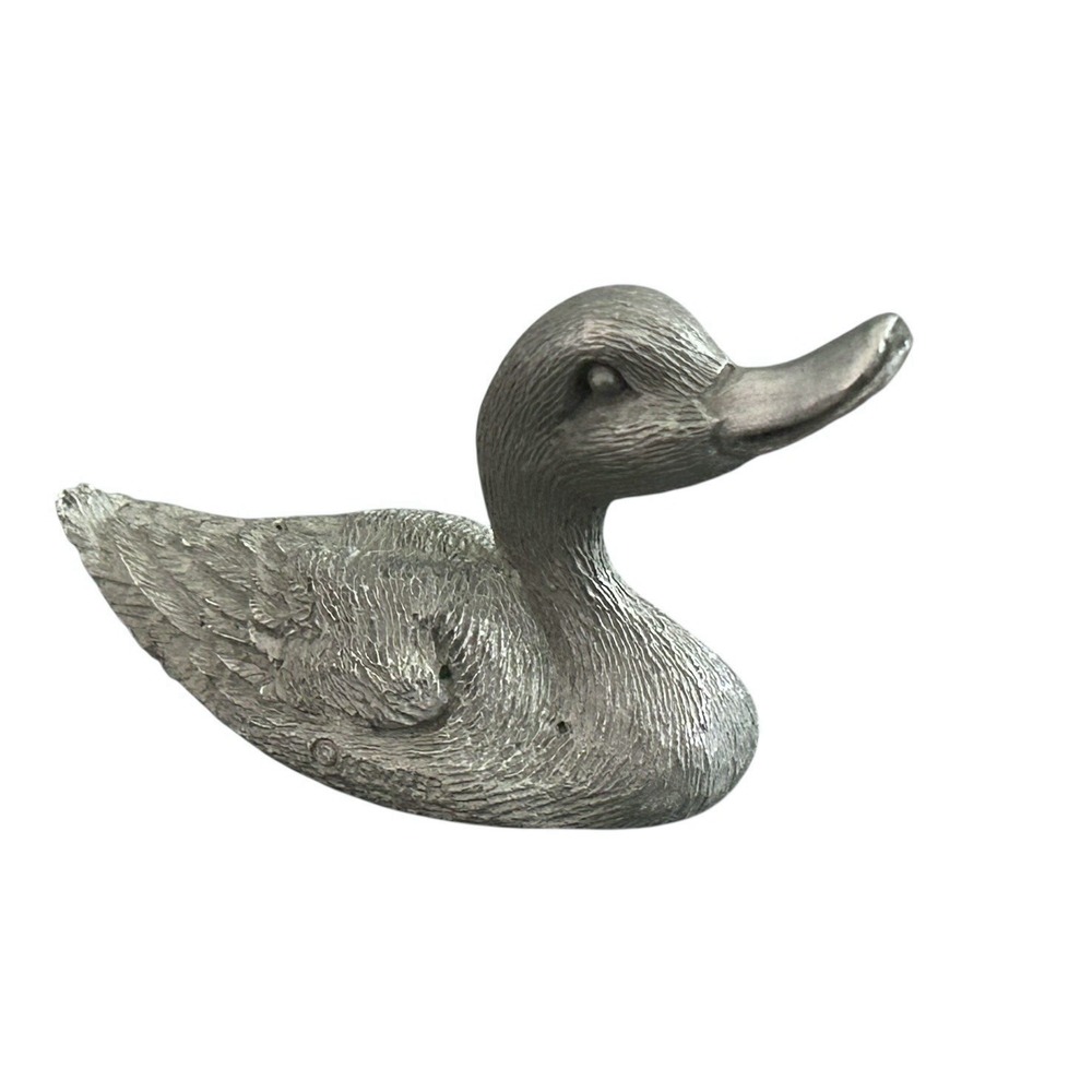 Pewter Figurine Small Duck Water‎ Fowl Figure